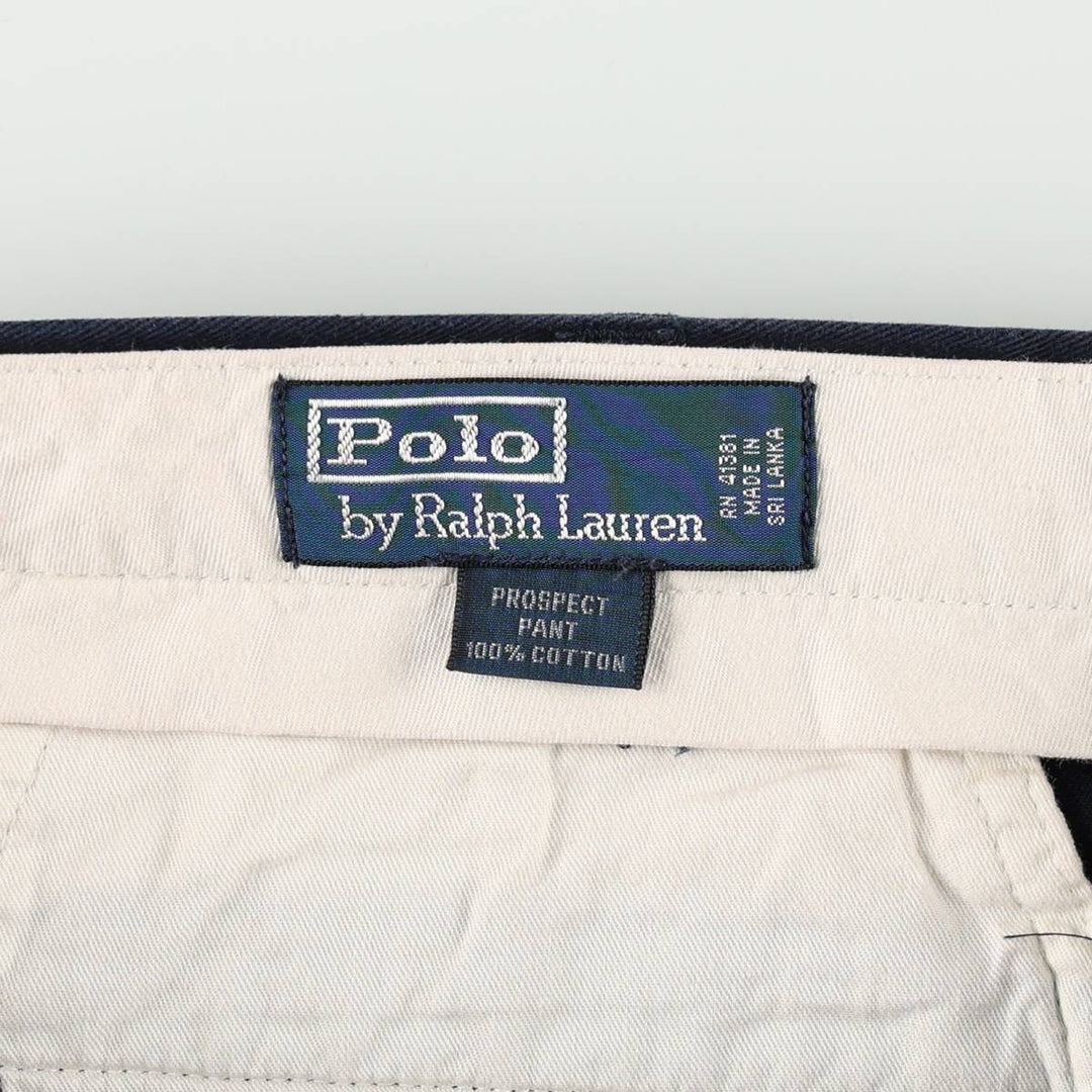 Ralph Lauren POLO by Ralph Lauren PROSPECT PANT Chino pants for men, equivalent to w35 cotton navy blue type Vintage Second Hand