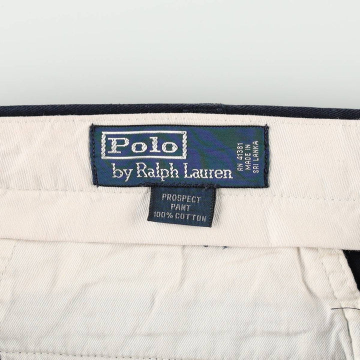 Ralph Lauren POLO by Ralph Lauren PROSPECT PANT Chino pants for men, equivalent to w35 cotton navy blue type Vintage Second Hand