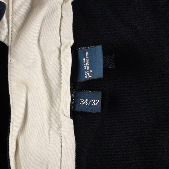 Ralph Lauren POLO by Ralph Lauren PROSPECT PANT Chino pants for men, equivalent to w35 cotton navy blue type Vintage Second Hand