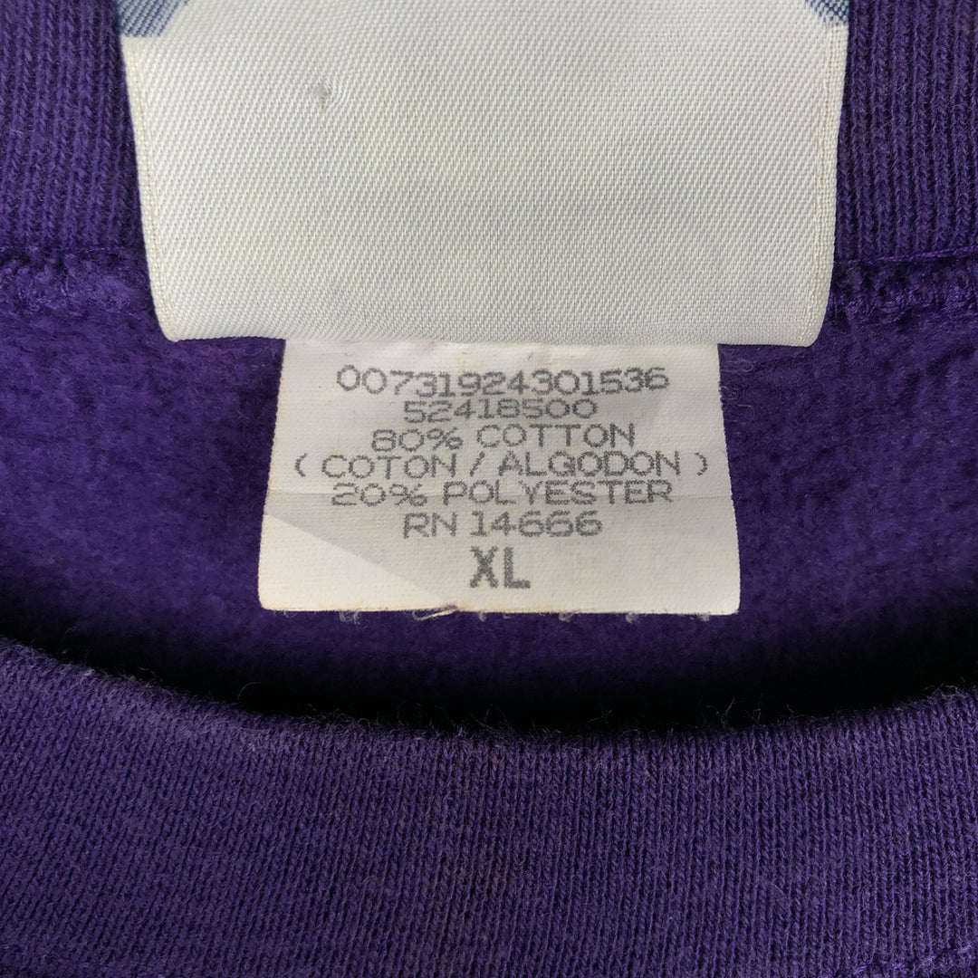 90'S Lee Looney Tunes Daffy Duck Character Sweatshirt, Made in USA, Men's Size XL (approx.) cotton purple type Vintage Second Hand
