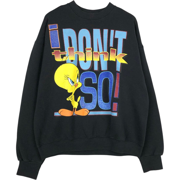 90'S Looney Tunes Tweety character sweatshirt, Made in USA, Men's XL, Vintage cotton black type Vintage Second Hand