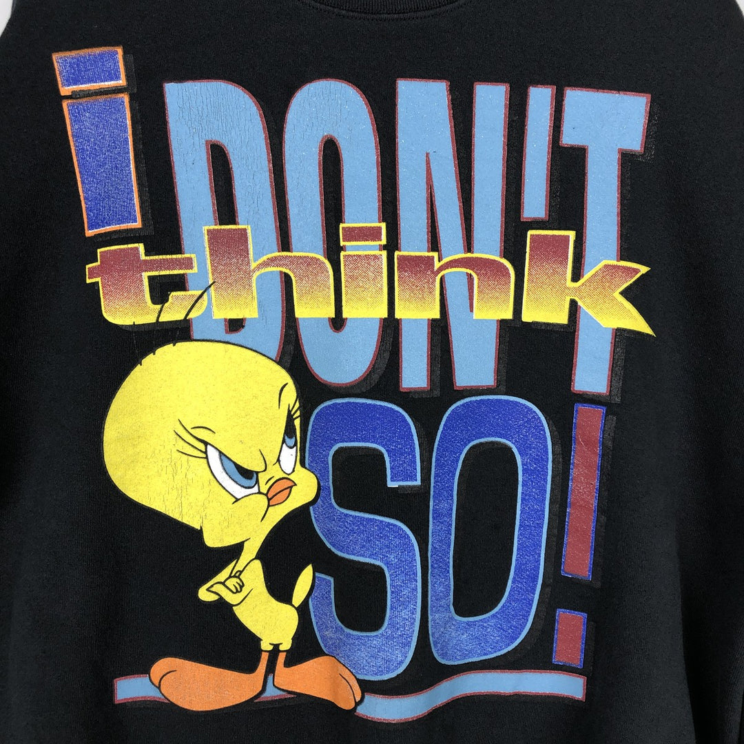 90'S Looney Tunes Tweety character sweatshirt, Made in USA, Men's XL, Vintage cotton black type Vintage Second Hand