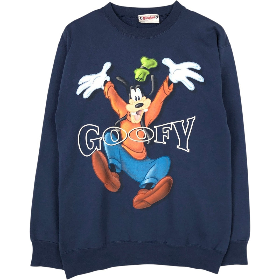 90'S Disneyland Goofy character sweatshirt, made in USA, men's size XL equivalent, vintage. unclear navy blue type Vintage Second Hand