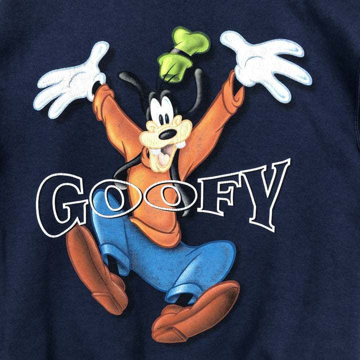 90'S Disneyland Goofy character sweatshirt, made in USA, men's size XL equivalent, vintage. unclear navy blue type Vintage Second Hand