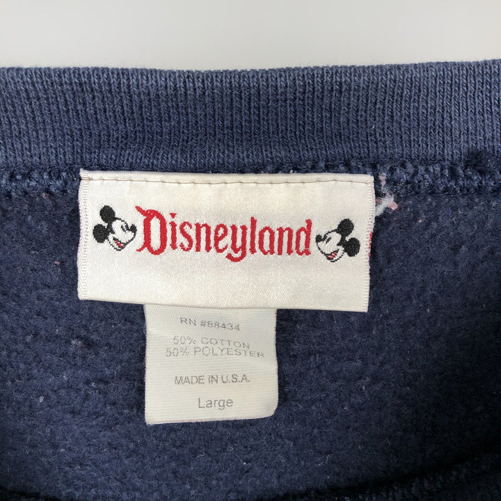 90'S Disneyland Mickey Mouse character sweatshirt, made in USA, men's size L, vintage cotton navy blue type Vintage Second Hand