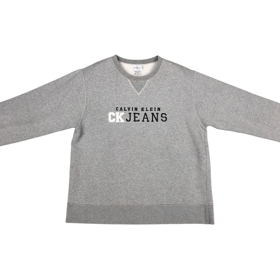 90'S Calvin Klein Jeans logo sweatshirt, men's size S (approx.), vintage. cotton gray type Vintage Second Hand
