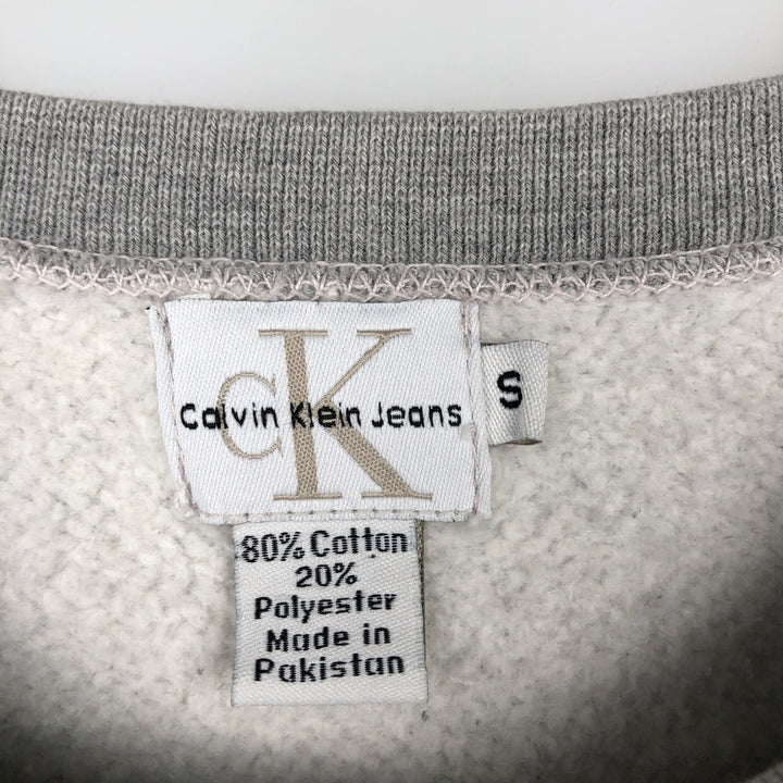 90'S Calvin Klein Jeans logo sweatshirt, men's size S (approx.), vintage. cotton gray type Vintage Second Hand