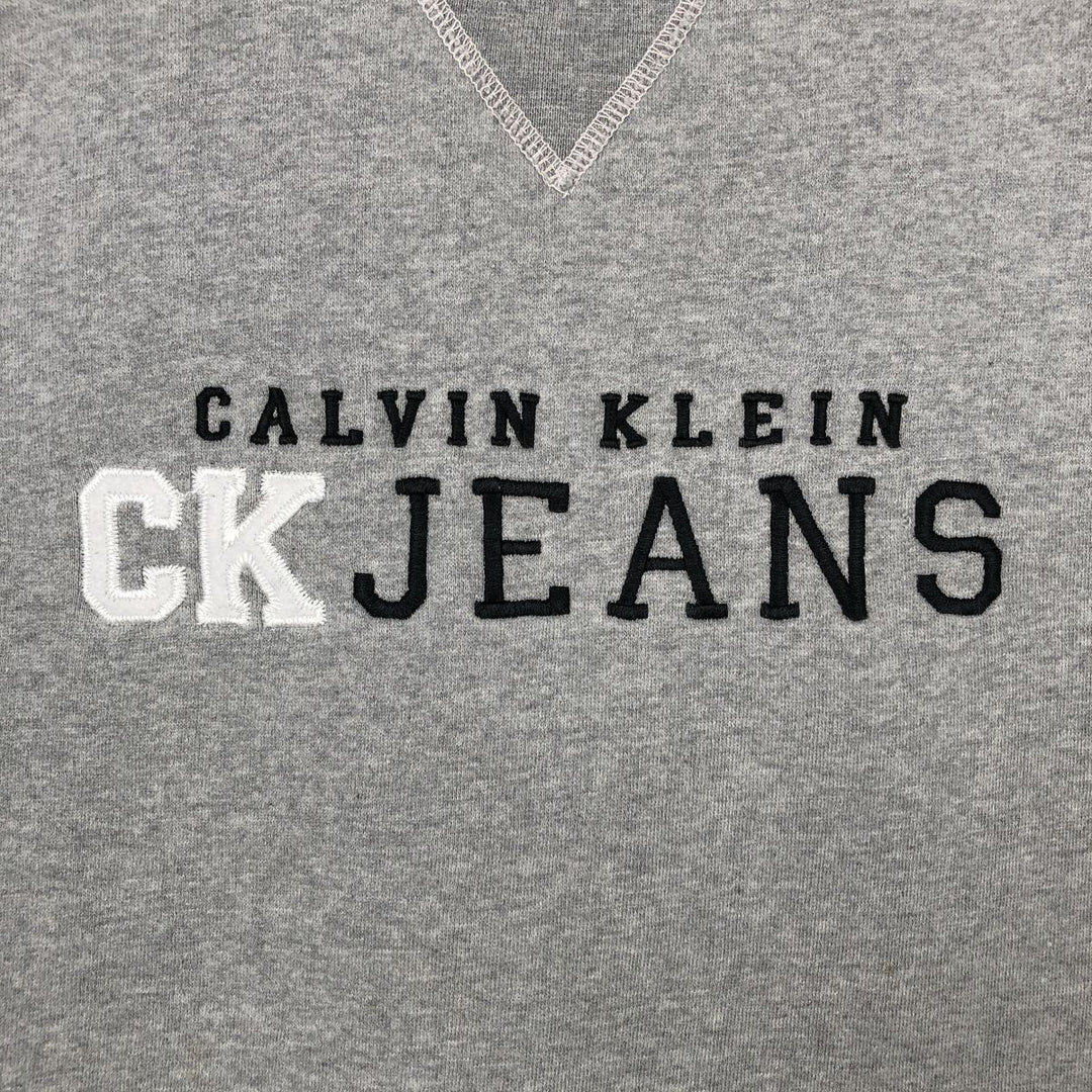 90'S Calvin Klein Jeans logo sweatshirt, men's size S (approx.), vintage. cotton gray type Vintage Second Hand