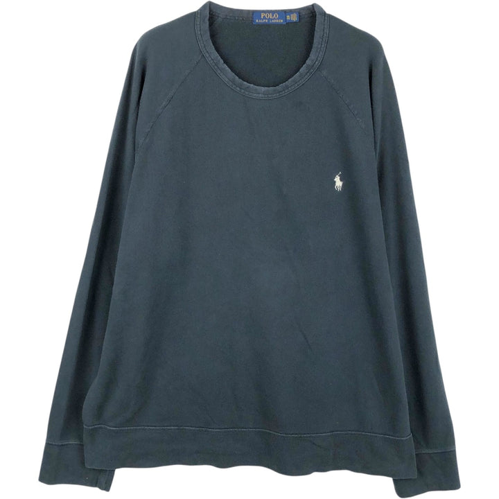 Ralph Lauren POLO RALPH LAUREN One-Point Logo Sweatshirt, Men's XXL cotton black type Vintage Second Hand