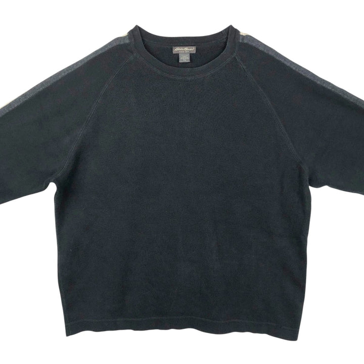 Eddie Bauer plain blank sweatshirt, made in the UK, men's size XXL equivalent. cotton black type Vintage Second Hand