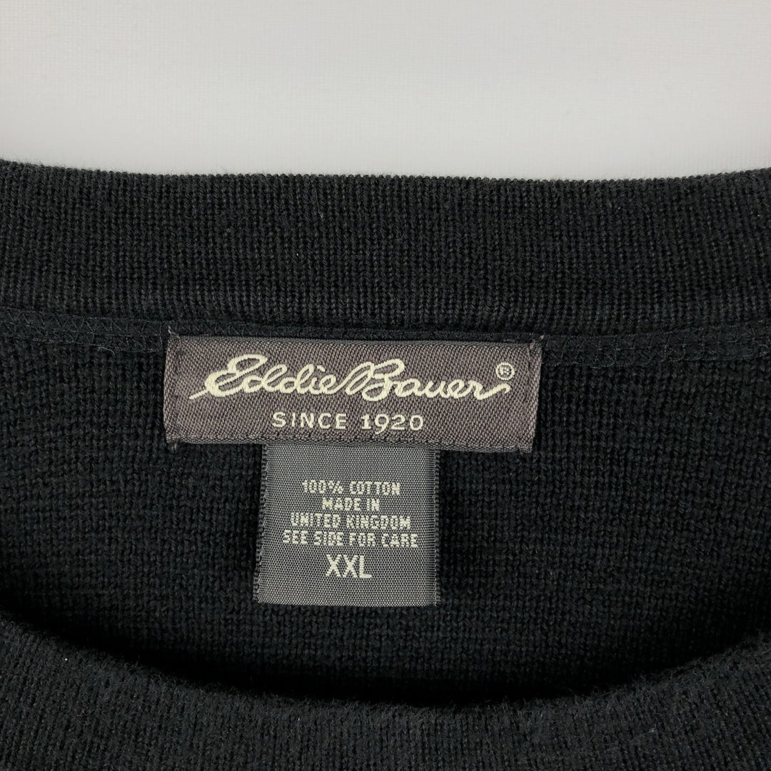 Eddie Bauer plain blank sweatshirt, made in the UK, men's size XXL equivalent. cotton black type Vintage Second Hand
