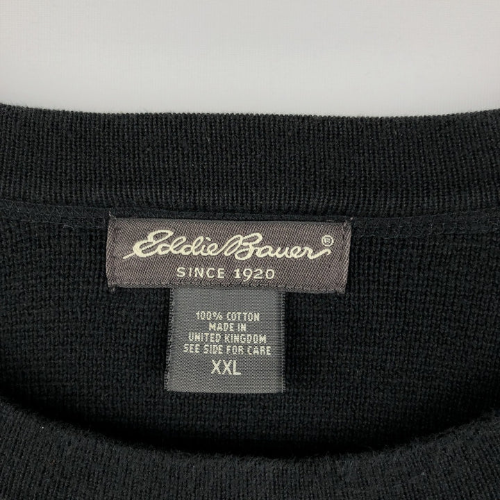 Eddie Bauer plain blank sweatshirt, made in the UK, men's size XXL equivalent. cotton black type Vintage Second Hand