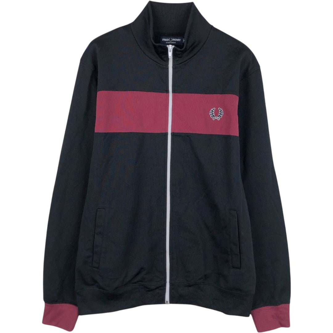 Fred Perry track jacket, men's size XL (approx.) polyester black type Vintage Second Hand