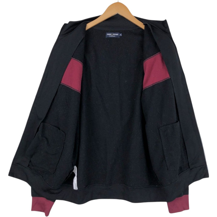 Fred Perry track jacket, men's size XL (approx.) polyester black type Vintage Second Hand