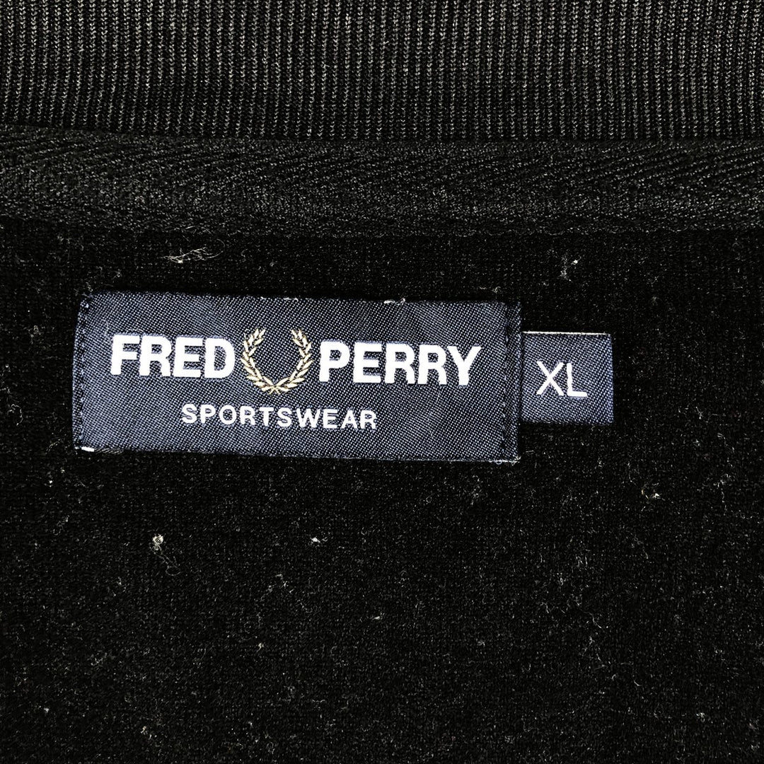 Fred Perry track jacket, men's size XL (approx.) polyester black type Vintage Second Hand