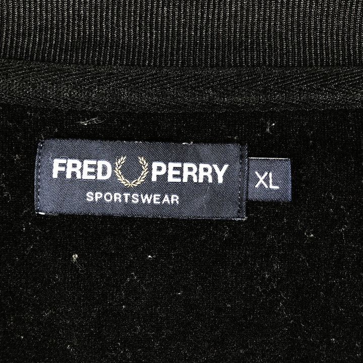 Fred Perry track jacket, men's size XL (approx.) polyester black type Vintage Second Hand