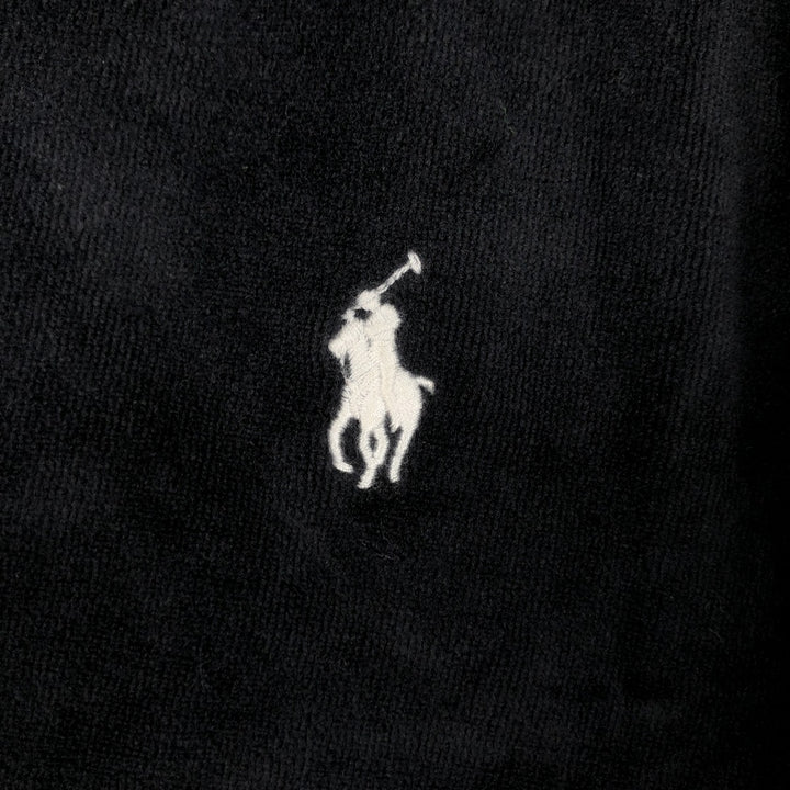 Ralph Lauren POLO RALPH LAUREN Velour Jersey Track Jacket, Men's Size XXL (approx.) cotton black type Vintage Second Hand