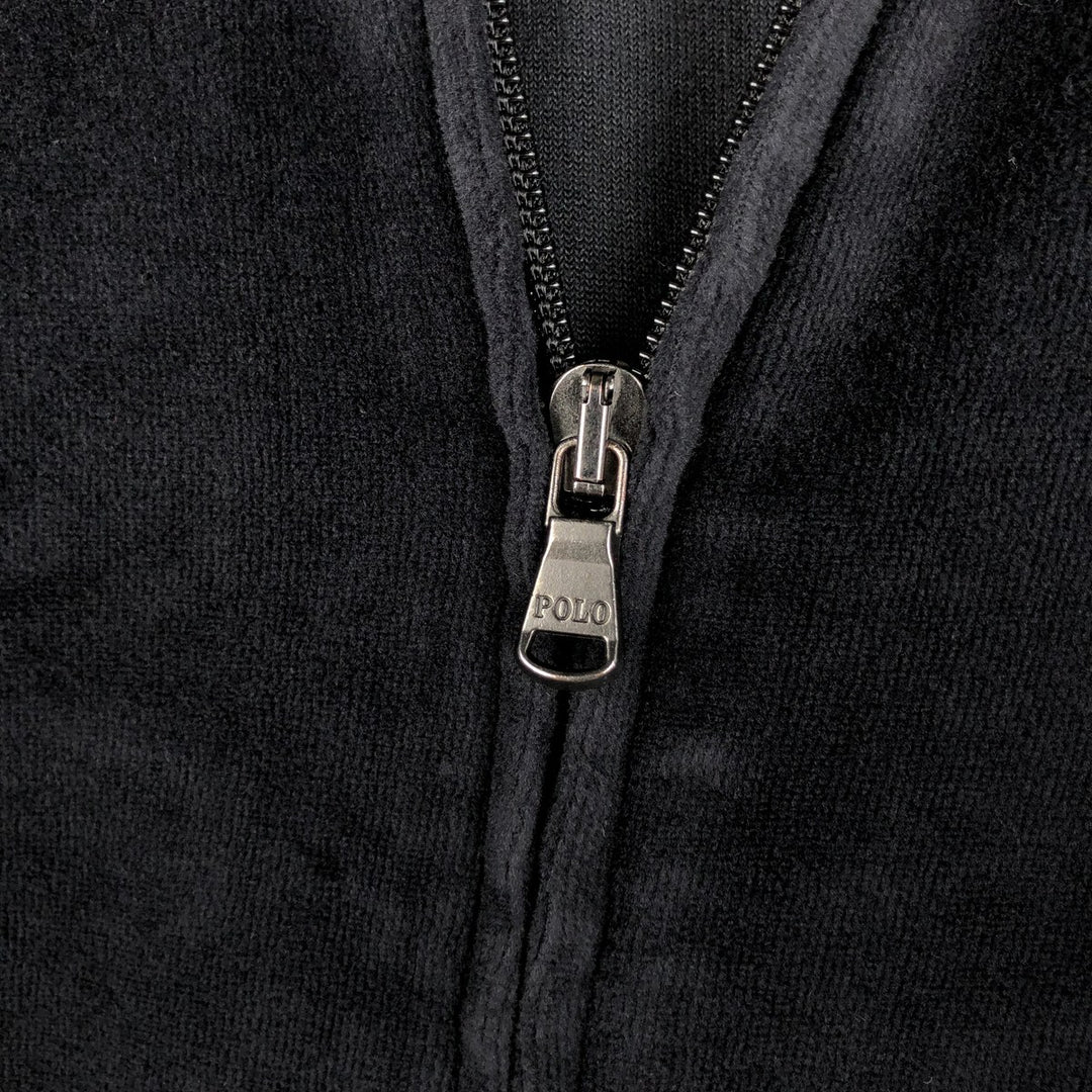 Ralph Lauren POLO RALPH LAUREN Velour Jersey Track Jacket, Men's Size XXL (approx.) cotton black type Vintage Second Hand