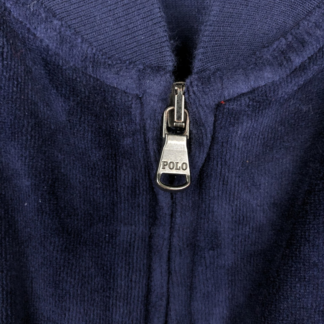 Ralph Lauren POLO RALPH LAUREN Velour Jersey Track Jacket, Men's Size XL (approx.) cotton navy blue type Vintage Second Hand