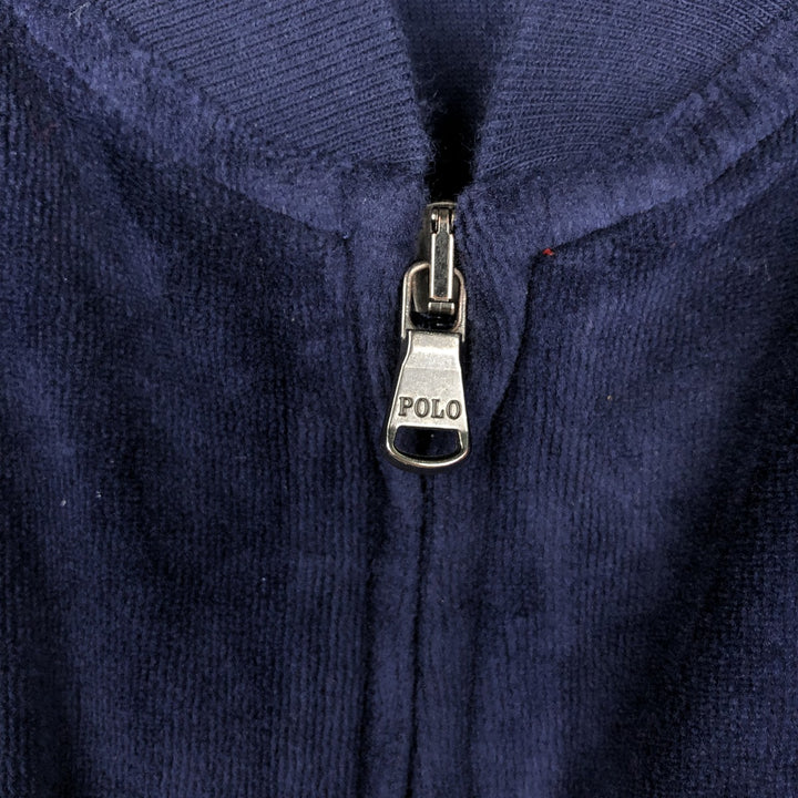 Ralph Lauren POLO RALPH LAUREN Velour Jersey Track Jacket, Men's Size XL (approx.) cotton navy blue type Vintage Second Hand