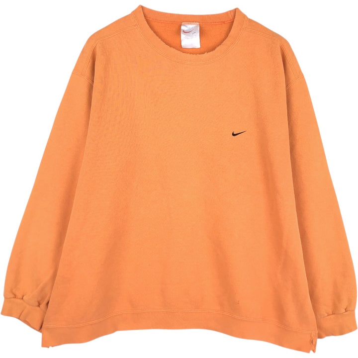 Nike One Point Logo Sweatshirt, Trainer, Men's XXL cotton orange type Vintage Second Hand