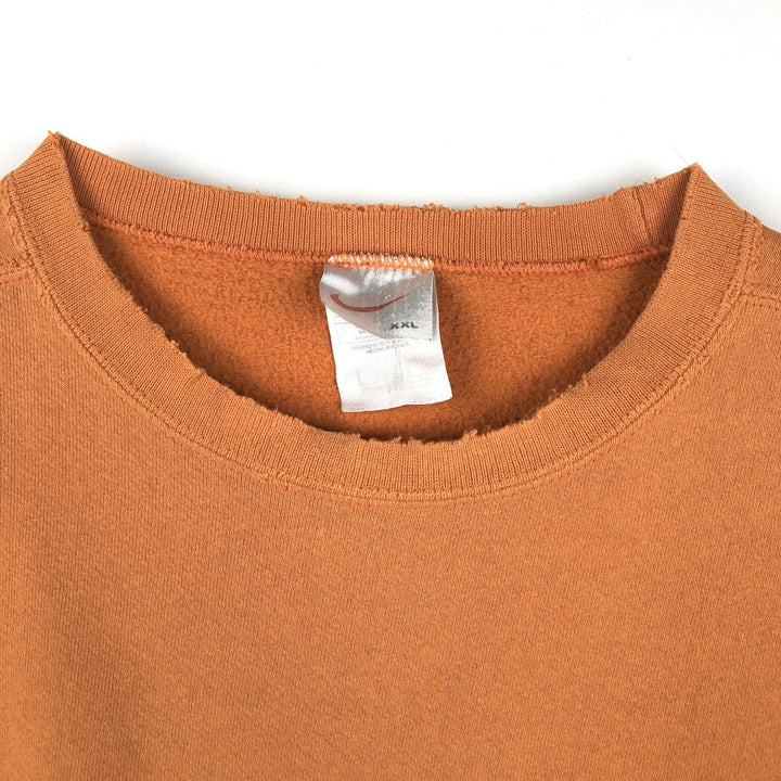 Nike One Point Logo Sweatshirt, Trainer, Men's XXL cotton orange type Vintage Second Hand
