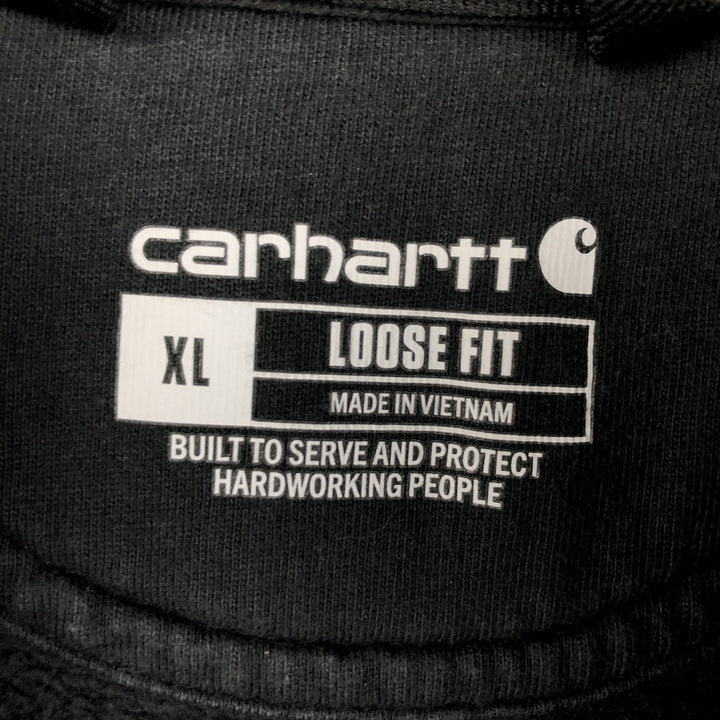 Carhartt Loose Fit Half-Zip Hoodie, Men's XL cotton black type Vintage Second Hand