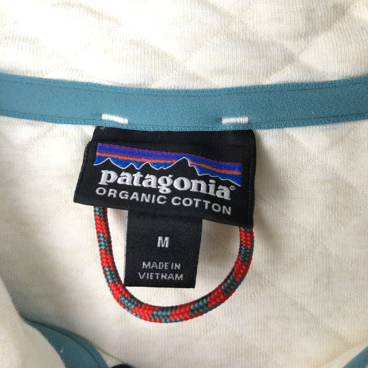 Patagonia Organic Cotton Quilted Snap-T Sweatshirt (25281FA18) - Women's Size M cotton white type Vintage Second Hand