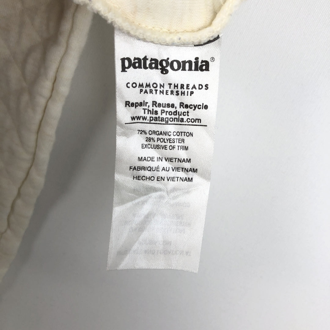 Patagonia Organic Cotton Quilted Snap-T Sweatshirt (25281FA18) - Women's Size M cotton white type Vintage Second Hand