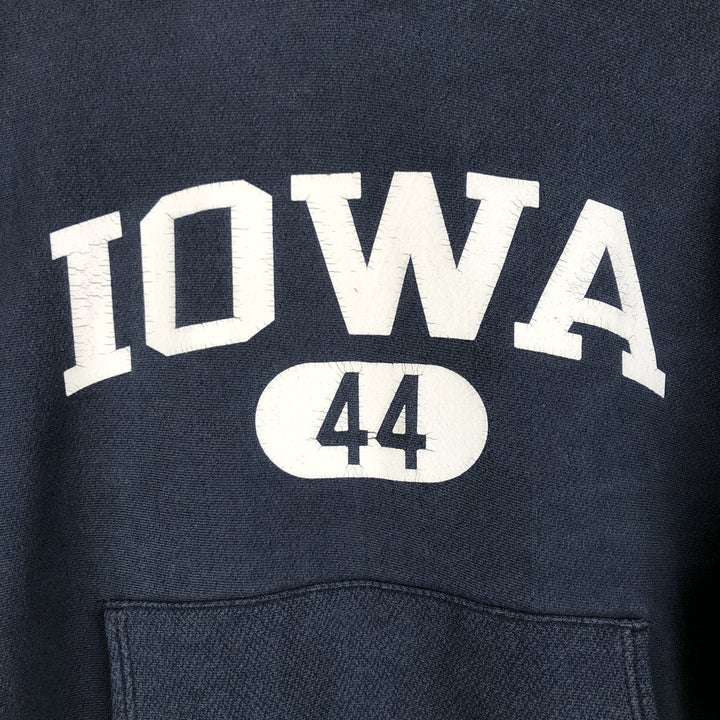 Champion Premium Reverse Weave IOWA University of Iowa College Sweat Pullover Hoodie (Men's Size M) cotton navy blue type Vintage Second Hand