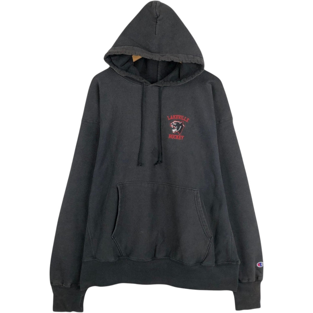 2000'S Champion Reverse Weave College Sweat Full-Zip Hoodie, Men's Size XL (approx.) cotton black type Vintage Second Hand