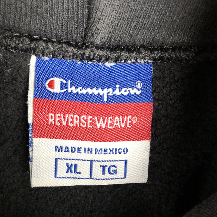 2000'S Champion Reverse Weave College Sweat Full-Zip Hoodie, Men's Size XL (approx.) cotton black type Vintage Second Hand