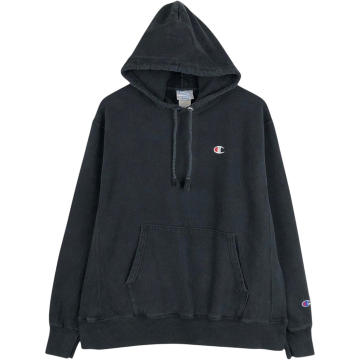 Champion REVERSE WEAVE Reverse Weave Sweat Pullover Hoodie Men's L size cotton black type Vintage Second Hand