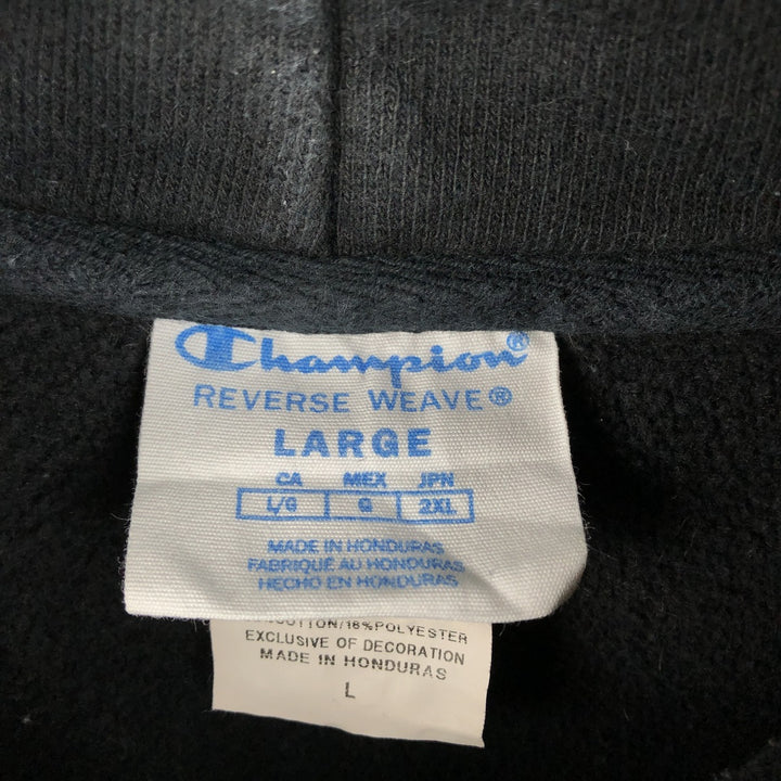 Champion REVERSE WEAVE Reverse Weave Sweat Pullover Hoodie Men's L size cotton black type Vintage Second Hand