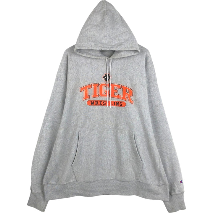 2000'S Champion PREMIUM REVERSE WEAVE Premium Reverse Weave Sweatshirt Pullover Hoodie, Men's XXL cotton gray type Vintage Second Hand