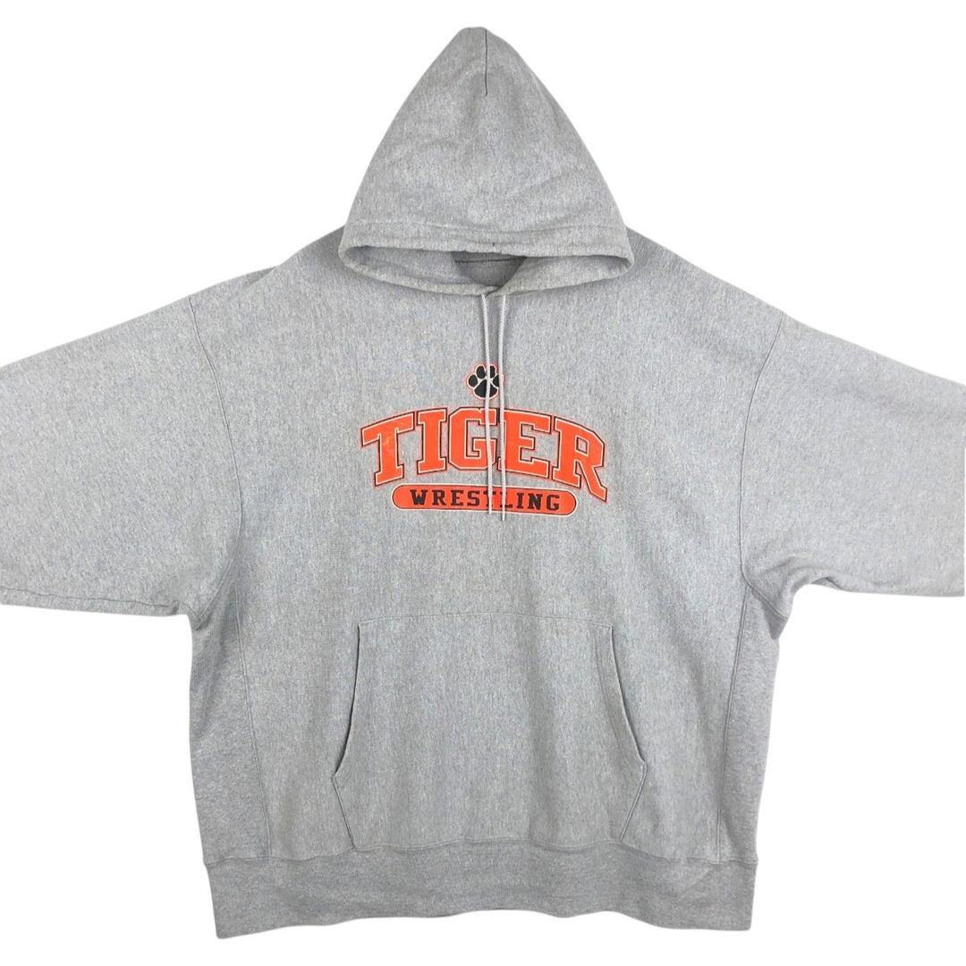2000'S Champion PREMIUM REVERSE WEAVE Premium Reverse Weave Sweatshirt Pullover Hoodie, Men's XXL cotton gray type Vintage Second Hand