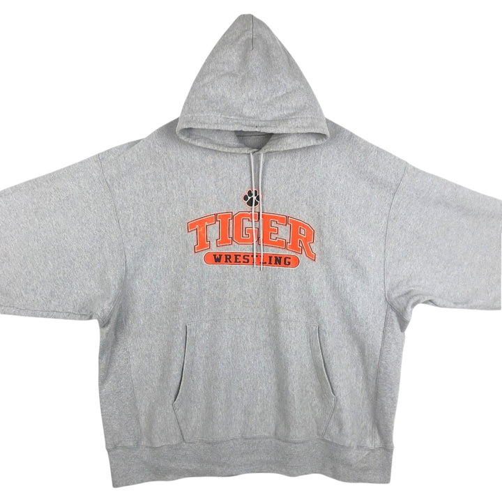 2000'S Champion PREMIUM REVERSE WEAVE Premium Reverse Weave Sweatshirt Pullover Hoodie, Men's XXL cotton gray type Vintage Second Hand