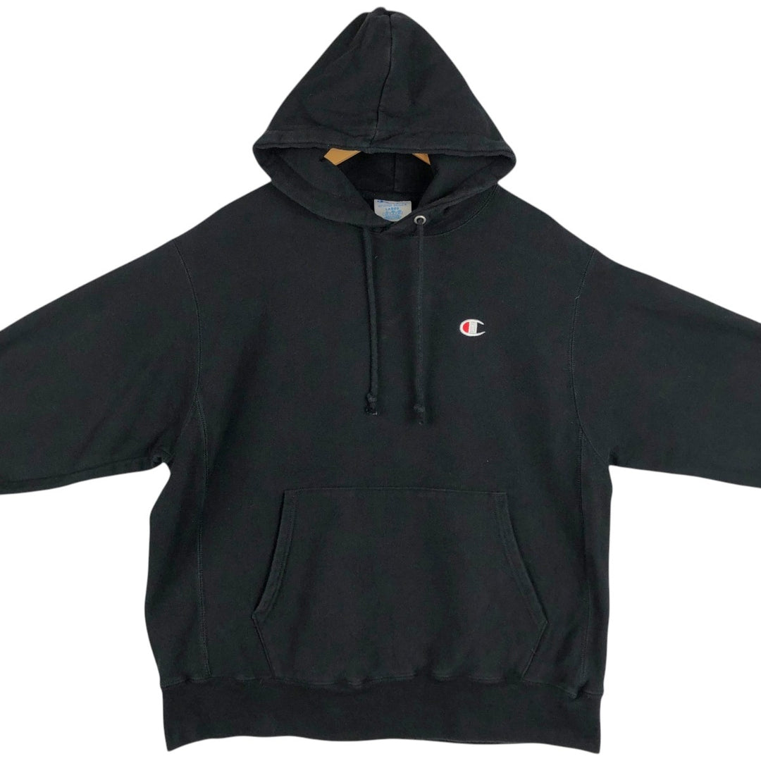 Champion REVERSE WEAVE Reverse Weave Sweat Pullover Hoodie Men's L size cotton black type Vintage Second Hand