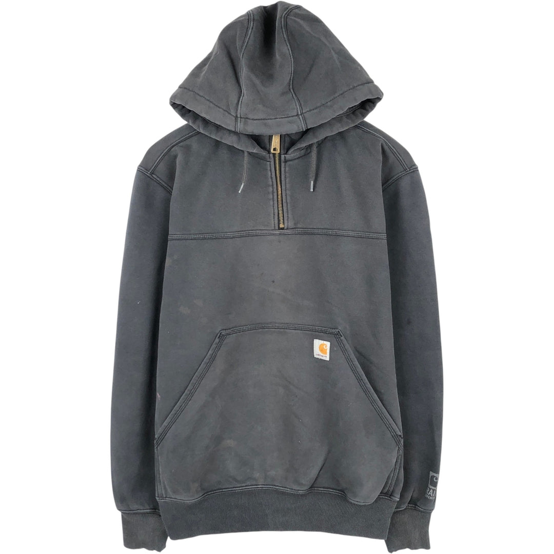 Carhartt Original Fit Half-Zip Hoodie, Men's Size Small cotton black type Vintage Second Hand