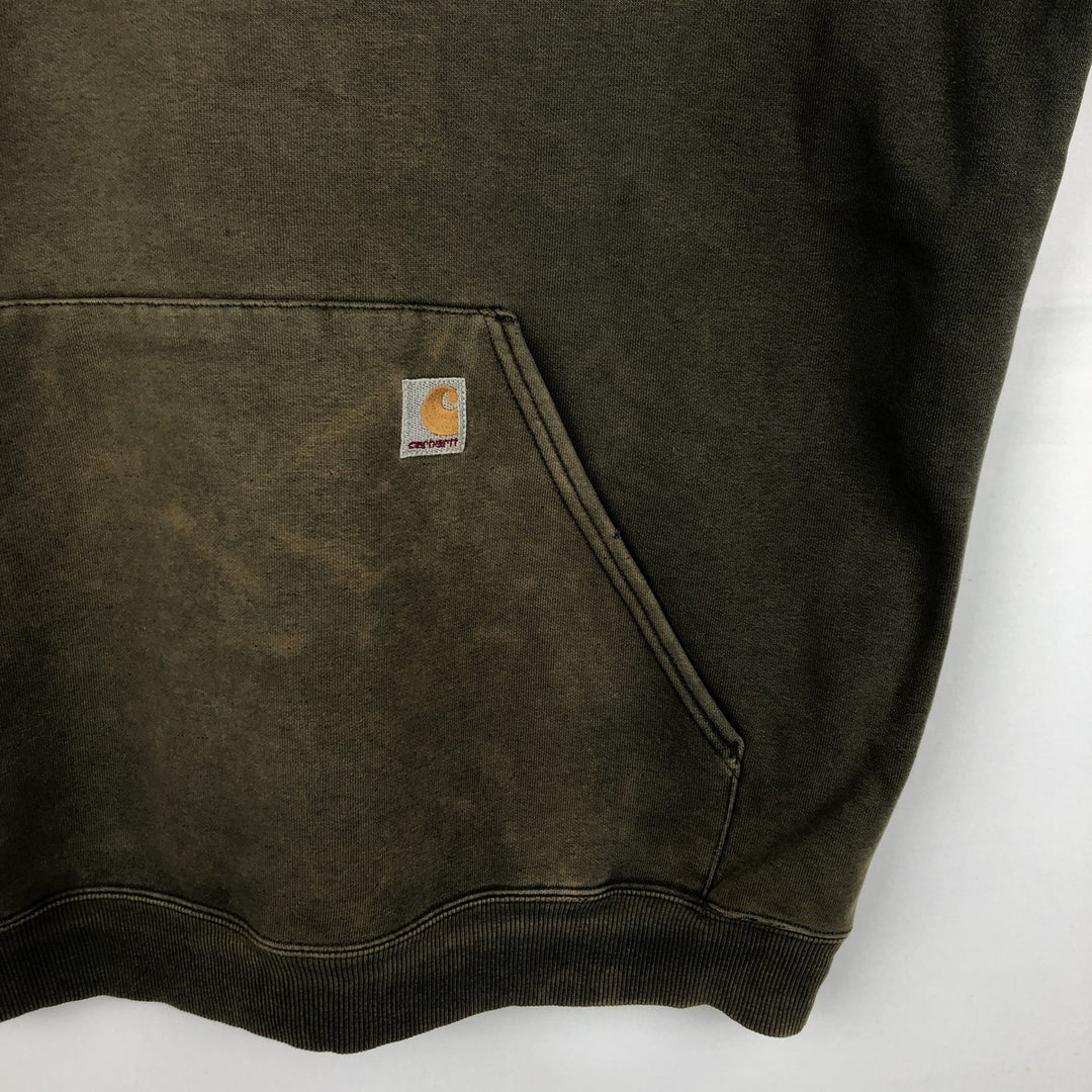 Carhartt Sweat Pullover Hoodie Men's XL Size cotton Khaki type Vintage Second Hand