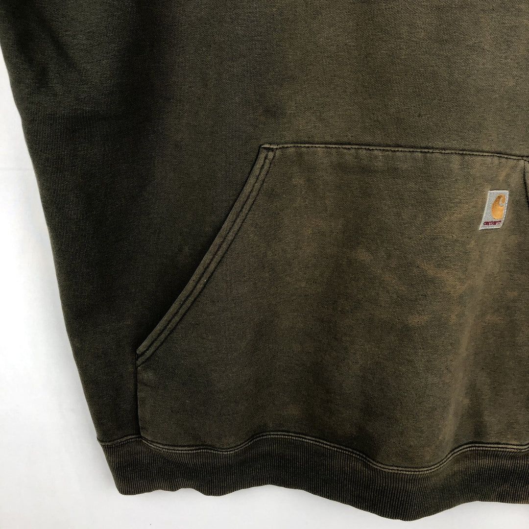 Carhartt Sweat Pullover Hoodie Men's XL Size cotton Khaki type Vintage Second Hand