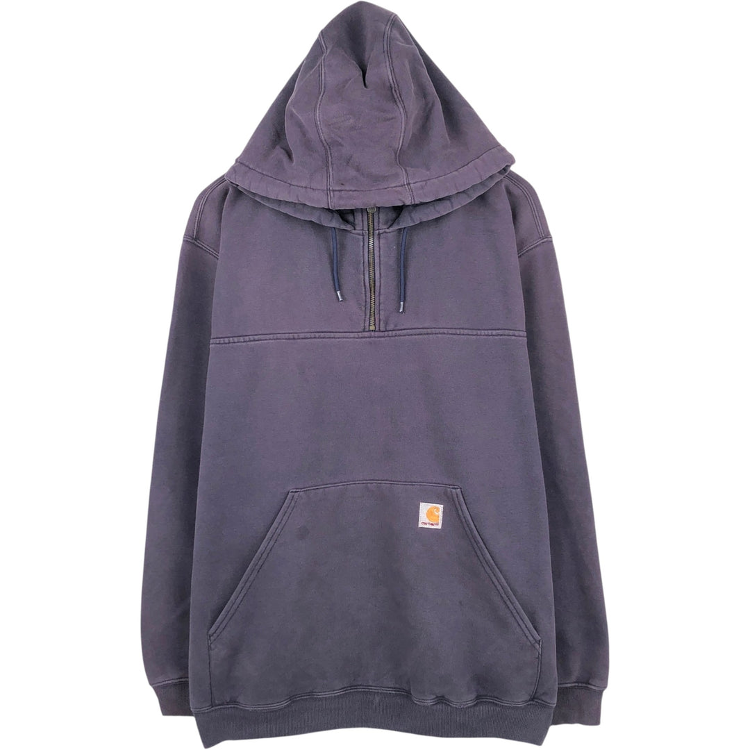 Carhartt Sweat Half-Zip Hoodie, Men's Size XL cotton purple type Vintage Second Hand