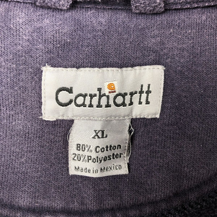 Carhartt Sweat Half-Zip Hoodie, Men's Size XL cotton purple type Vintage Second Hand