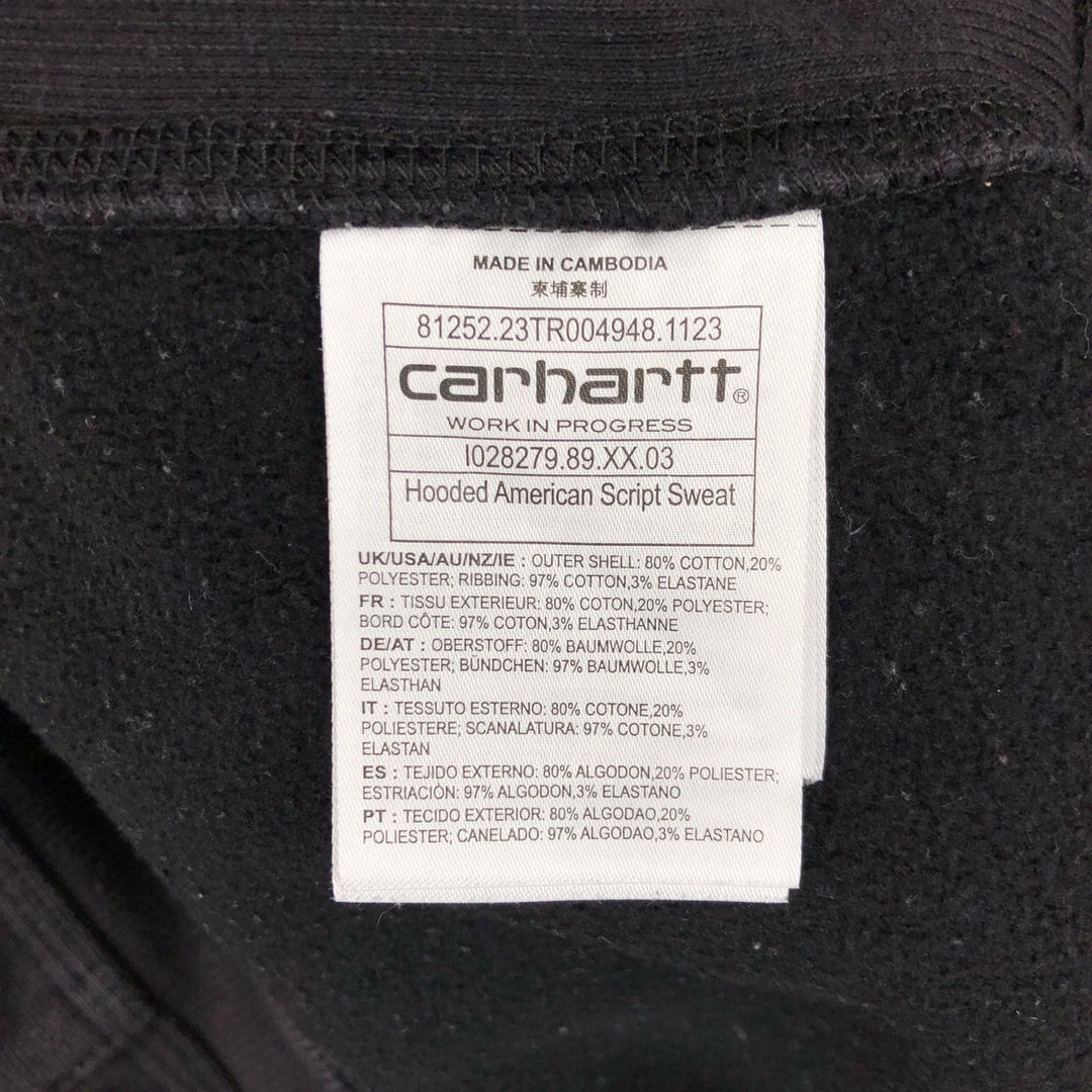 Carhartt WORK IN PROGRESS Sweat Pullover Hoodie, Men's Size XL (approx.) cotton black type Vintage Second Hand