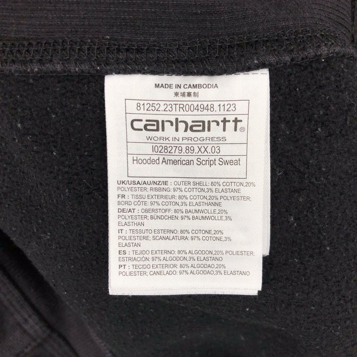 Carhartt WORK IN PROGRESS Sweat Pullover Hoodie, Men's Size XL (approx.) cotton black type Vintage Second Hand