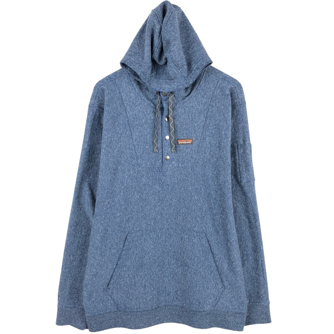 Patagonia 53305SP22 Hemp Hoodie Sweatshirt Half-Button Hoodie Men's XXL equivalent polyester navy blue type Vintage Second Hand