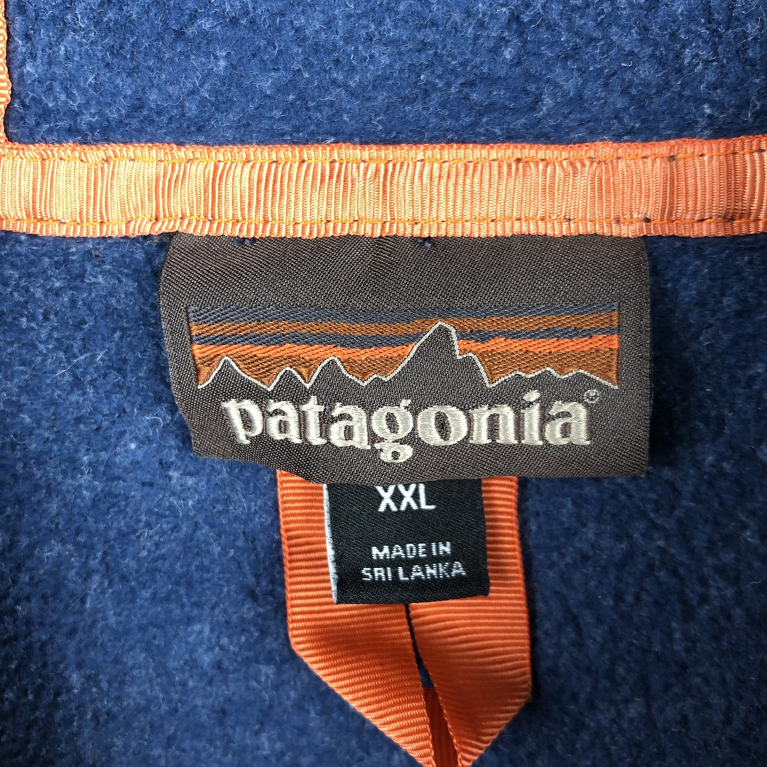 Patagonia 53305SP22 Hemp Hoodie Sweatshirt Half-Button Hoodie Men's XXL equivalent polyester navy blue type Vintage Second Hand