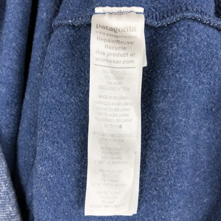 Patagonia 53305SP22 Hemp Hoodie Sweatshirt Half-Button Hoodie Men's XXL equivalent polyester navy blue type Vintage Second Hand