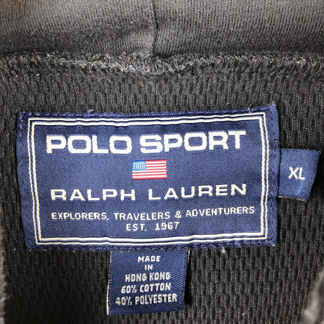 Ralph Lauren POLO SPORT Men's XL Pullover Hoodie cotton black type Vintage Second Hand
