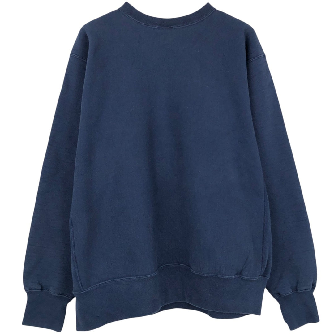90'S The Cotton Exchange Print Sweatshirt, Made in USA, Men's XL equivalent, Vintage cotton navy blue type Vintage Second Hand